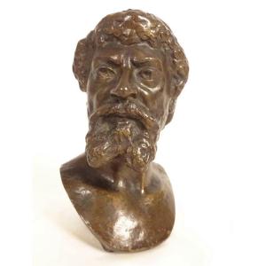 Bronze Sculpture Bust Of Michelangelo Buonarroti, 19th Century
