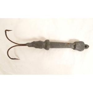 Lead Hook For Cod Fishing Off Newfoundland, Folk Art, 19th-century Marine Object
