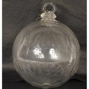 19th Century Baccarat Cut Crystal Chandelier Ball