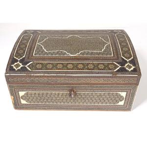 Persian Box Khatam Kari Marquetry Stars Wood Middle East 18th Century