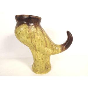 Ceramic Zoomorphic Pitcher Célestin Vaser Poterie Foulon Séez Vintage XXth Century