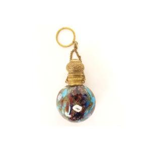 Salt Flask Blown Glass Murano Inclusions Franchini Bigaglia Venice 19th Century