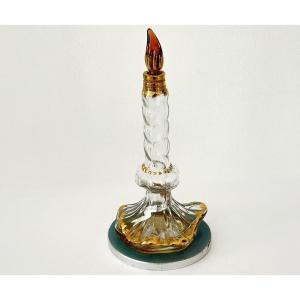 Sleeping Perfume Bottle By Elsa Schiaparelli Crystal Candlestick 20th Century