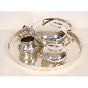 4-piece Silver-plated Tea Set By Lino Sabattini, Christofle, France, Gallia, 20th Century