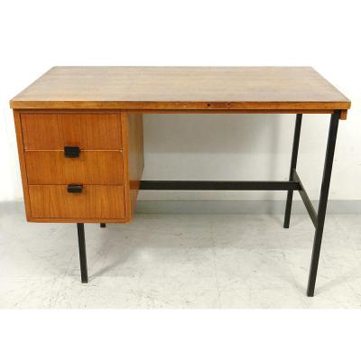 Modernist Office Jacques Hitier Oak 1950 Design Vintage XXè
