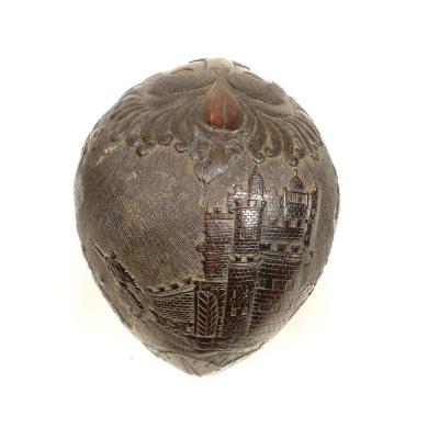 Carved Coconut, Camp And Roman Soldiers, Nineteenth