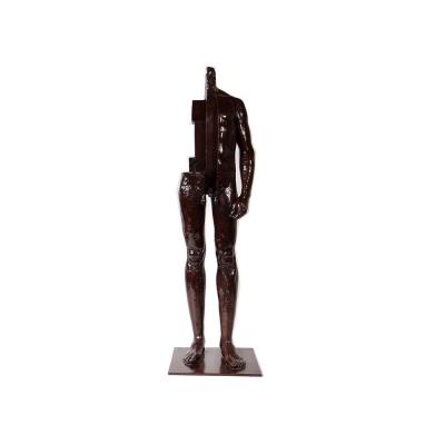 Large Sculpture Bronze Mauro Corda Man Nude Skinned Fonderie Delval 1/8