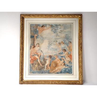 Drawing Ink Gouache Mythological Characters Attr. Richard Van Orley 17th