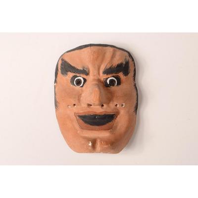 Noh Mask Polychrome Wood Theater Daemon Gigaku O-beshimi Japan Nineteenth