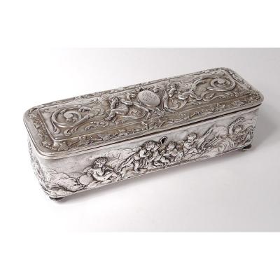 Box Metal Box Silver Angelots Musicians Jarry Brothers Paris Nineteenth
