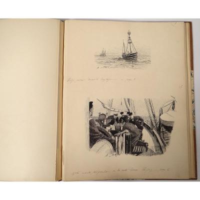29 Feather Drawings A. Brown Cruise Norway Medjé Journal The 1897 Yacht