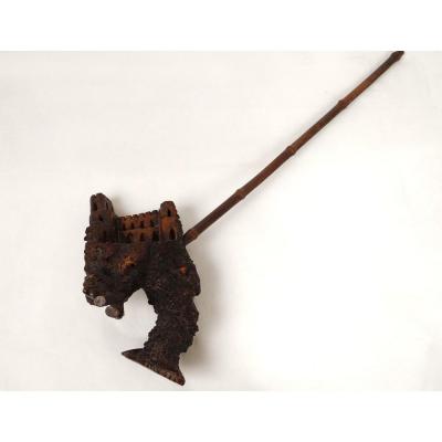 Heather Pipe Carved Castle Fort Fantastic Animals Folk Art Nineteenth