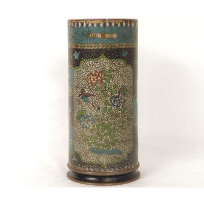 Clubeonne Porcelain Vase Chubei Totai Shippo Japan Meiji Nineteenth