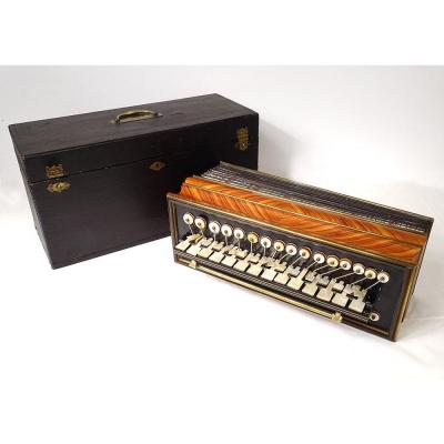 Diatonic Romantic Accordion Bois De Rose Nacre Brass Napoleon III Nineteenth
