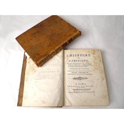 2 Books History Of America Robertson Panckoucke Paris 1778 XVIII