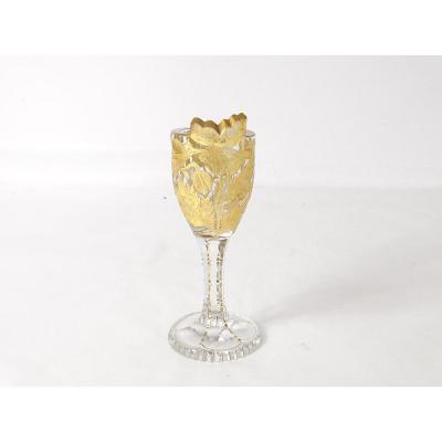 Gold Engraved Crystal Glass Baccarat Saint Louis XIXth Exhibition
