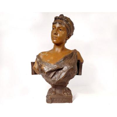 Sculpture Bust Woman Galatea Emmanuel Villanis Blot Art Nouveau XIXth