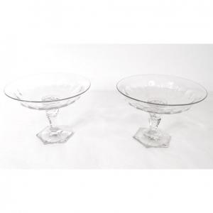 Pair Fruit Cups Centerpiece Cut Crystal XIXth Century