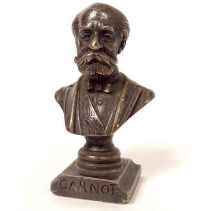 Small Bronze Sculpture Bust President Sadi Carnot Emile Bruchon Nineteenth