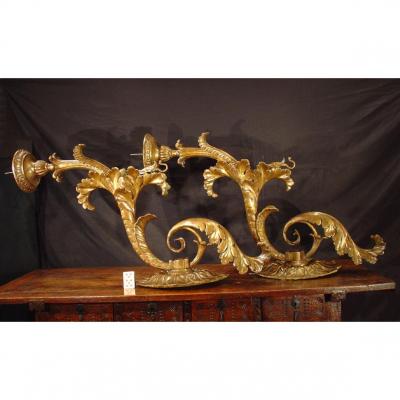 Pair Of Large 17th C Italian Sconces