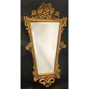 Art Nouveau / Art Deco Golden Mirror Circa 1910