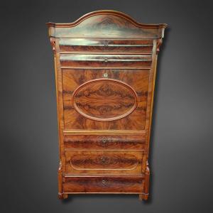 Louis-philippe / Late Biedermeier Secretary, Circa 1870–1880, Solid Mahogany