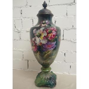 Large Art Nouveau Vase With Lid By F.a. Mehlem, Bonn – Circa 1900 – Signed W. Dreimüller 