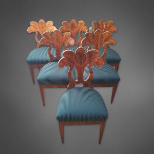 Six Biedermeier Dining Chairs, Circa 1830 Vienna