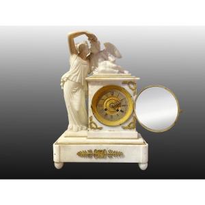 Biedermeier Clock Alabaster And Bronze Vienna, 1830