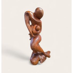 Bernard Lafon, Known As Darius (born In 1943) Walnut Sculpture