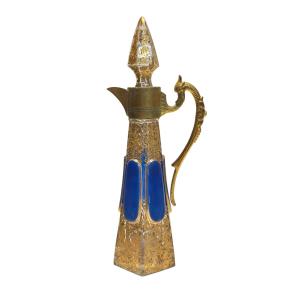 Serving Carafe In Enameled And Gilded Crystal – Bohemia, 19th Century