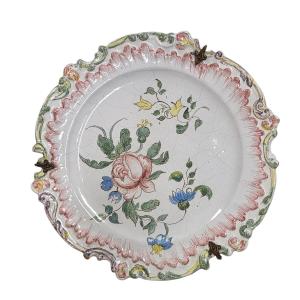 Antique Earthenware Plate With Polychrome Floral Decoration, Late 18th – Early 19th Century