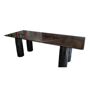 Important Colonnato Table In Black Marble – Mario Bellini