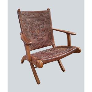 Angel Pazmiño Folding Armchair For Muebles De Estilo - Ecuador, 1950s-1960s