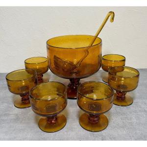 Service In Blown And Bubble Glass From The Biot Crystal Factory