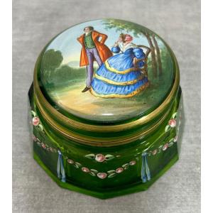 Enameled Glass Candy Box