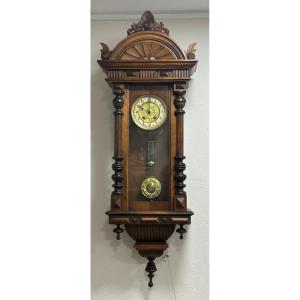 Wall Clock Pendulum Regulator Chime Late 19th Neo Rustic Style