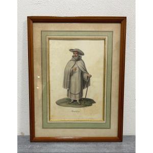 5 Watercolors By Michela De Jito Year 1820 Italian Artist