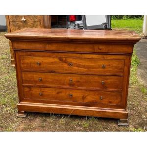 Louis-philippe Chest Commode In Cherry Wood 19th Century