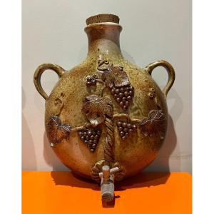 Wall Vinegar Fountain Or Wine Fountain In Sandstone From Saint Amand En Puisaye Signed Bodin