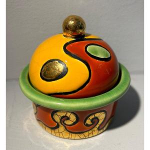 Small Box With Lid In Longwy Enamels