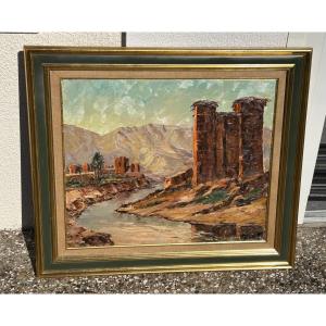 Francis Cariffa 1890-1975 Orientalist Landscape In Morocco Countersigned On The Back