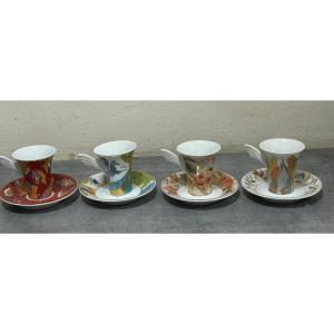 4 Espresso Cups And Saucers By Yves Galgon For Rosenthal Studio Linie