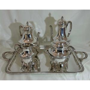 Five-piece Silver-plated Tea Service, Pearl Pattern