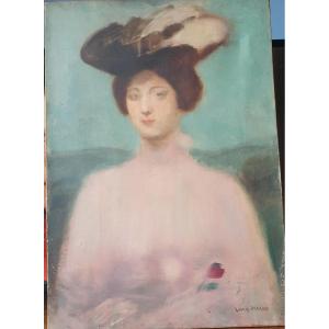 Louis Picard (1861-1940) Elegant Art Nouveau Portrait