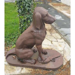 Life Size Cast Iron Garden Dog Dommartin 20th Century