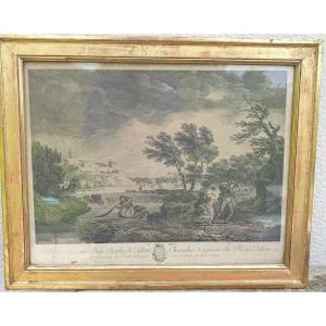 Gravure Le Midi  18 ème Chevalier Seigneur Du Plessis  de Villette, Jacques Aliamet 