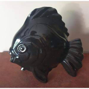 Géo Condé Poisson Faïence Lunéville Art Déco 1930