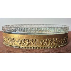   Farandole Of Loves Napoleon III Planter In Crystal And Gilt Brass 