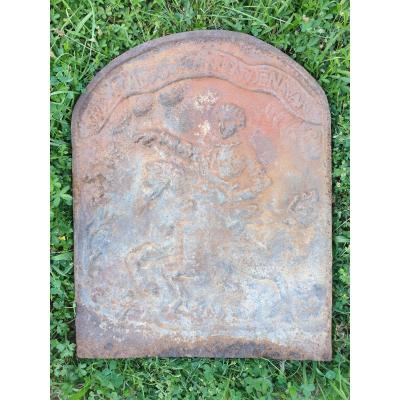 Plaque De Cheminée Louis XV à Cheval Roi De France